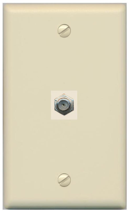 RiteAV -COAX Wall Plate Flat/Solid [Ivory]