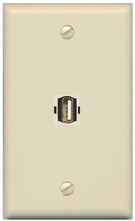 RiteAV -USB2 Wall Plate Flat/Solid [Ivory]
