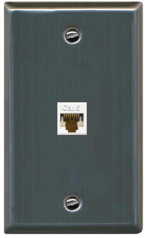 RiteAV -CAT6 Wall Plate Flat/Solid [Stainless Steel]
