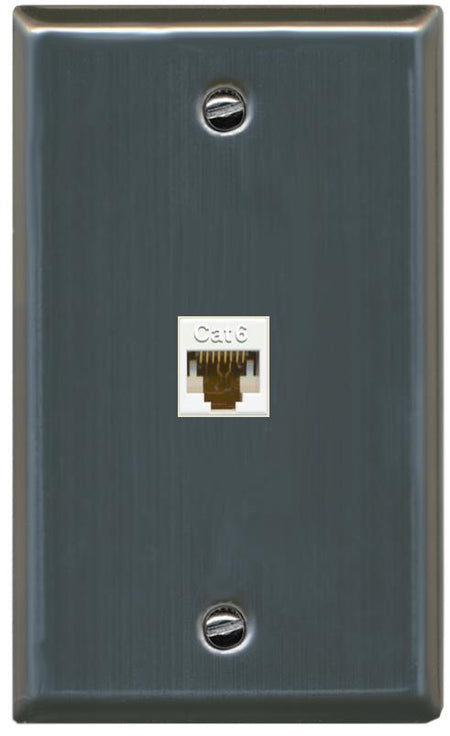 RiteAV -CAT6 Wall Plate Flat/Solid [Stainless Steel]