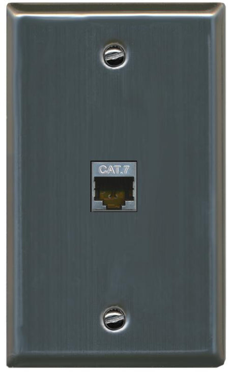 RiteAV -CAT7 Wall Plate Flat/Solid [Stainless Steel]