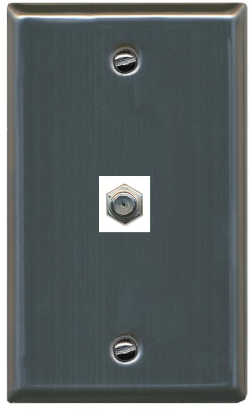 RiteAV -COAX Wall Plate Flat/Solid [Stainless Steel]