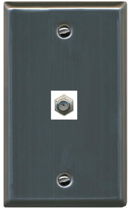 RiteAV -COAX Wall Plate Flat/Solid [Stainless Steel]