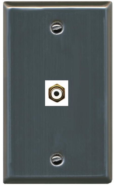 RiteAV -RCA-WHITE Wall Plate Flat/Solid [Stainless Steel]