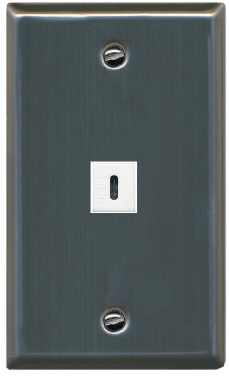 RiteAV -USBC Wall Plate Flat/Solid [Stainless Steel]