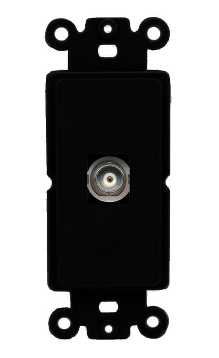 RiteAV 1 Port BNC Rocker Insert Module Wall Plate [Black]