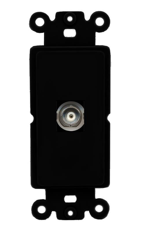 RiteAV 1 Port BNC Rocker Insert Module Wall Plate [Black]