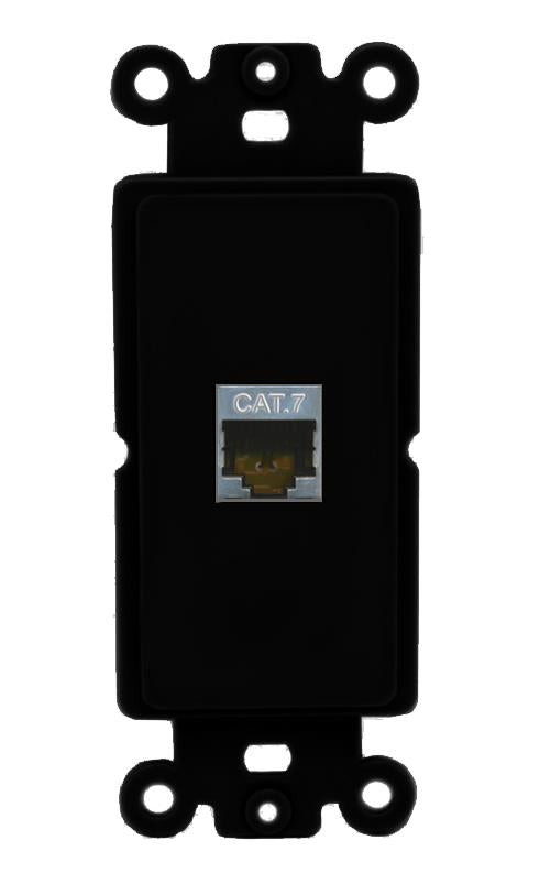 RiteAV 1 Port CAT7 Rocker Insert Module Wall Plate [Black]