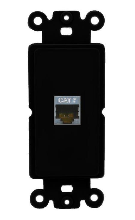 RiteAV 1 Port CAT7 Rocker Insert Module Wall Plate [Black]