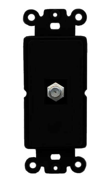 RiteAV 1 Port COAX Rocker Insert Module Wall Plate [Black]