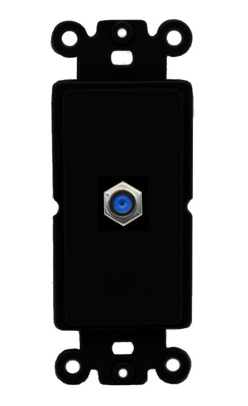 RiteAV 1 Port F81 Rocker Insert Module Wall Plate [Black]