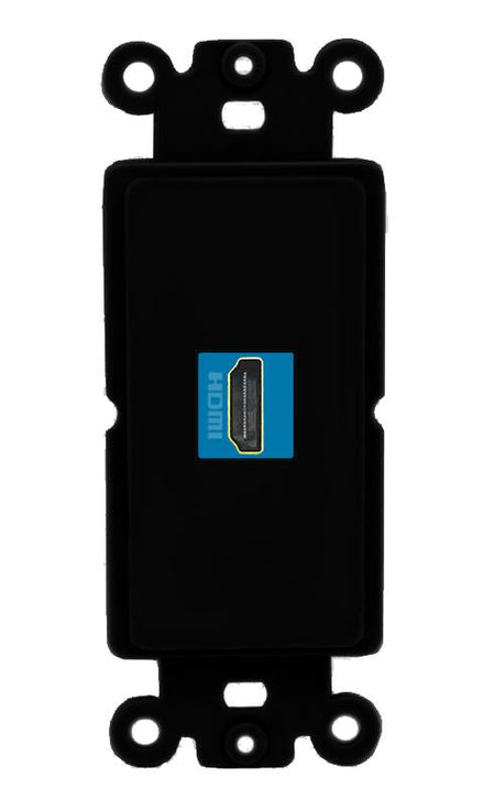 RiteAV 1 Port HDMI-BLUE Rocker Insert Module Wall Plate [Black]