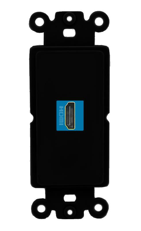 RiteAV 1 Port HDMI-BLUE Rocker Insert Module Wall Plate [Black]