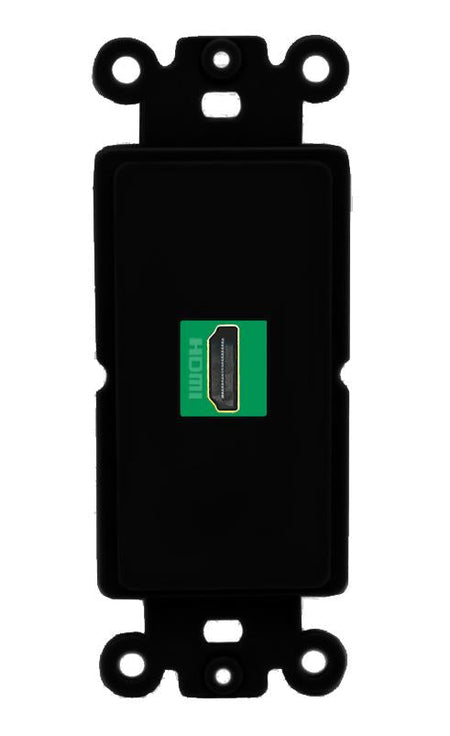 RiteAV 1 Port HDMI-GREEN Rocker Insert Module Wall Plate [Black]