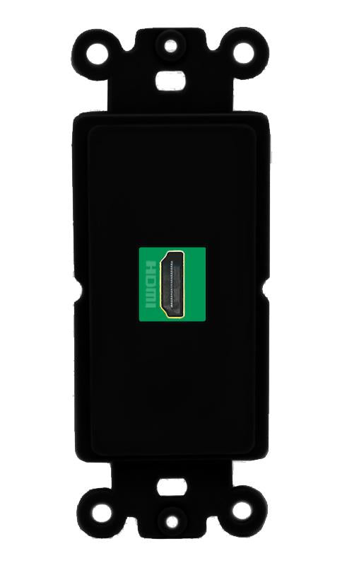 RiteAV 1 Port HDMI-GREEN Rocker Insert Module Wall Plate [Black]