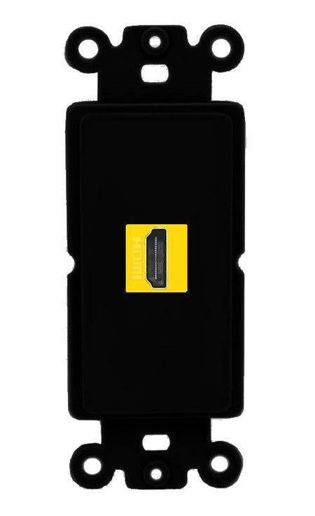 RiteAV 1 Port HDMI-YELLOW Rocker Insert Module Wall Plate [Black]