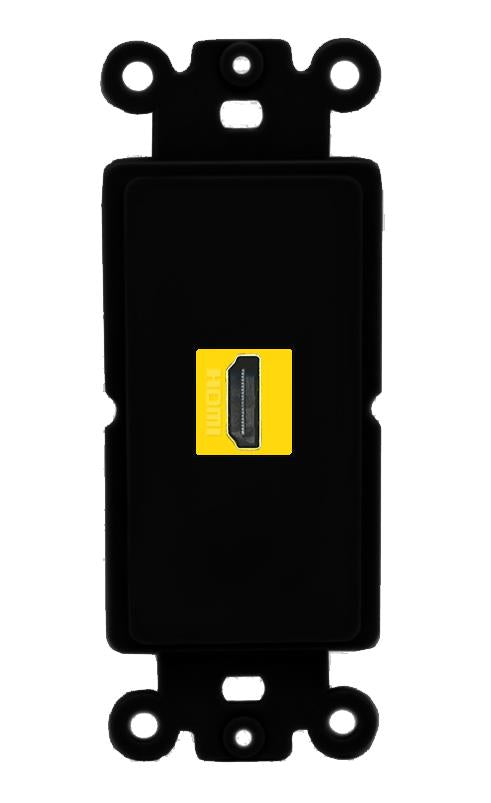 RiteAV 1 Port HDMI-YELLOW Rocker Insert Module Wall Plate [Black]