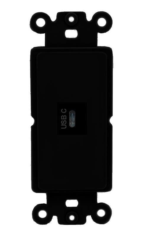 RiteAV 1 Port USBC Rocker Insert Module Wall Plate [Black]