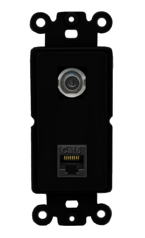 3.5mm CAT6 Wall Plate [Black]