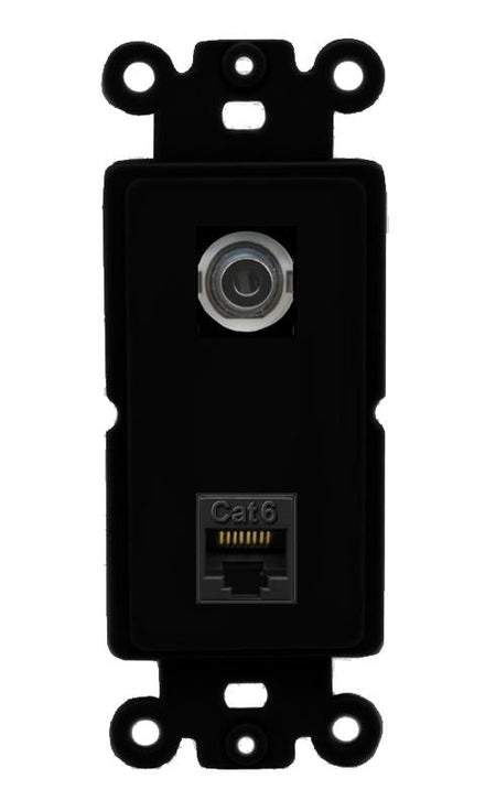 3.5mm CAT6 Wall Plate [Black]