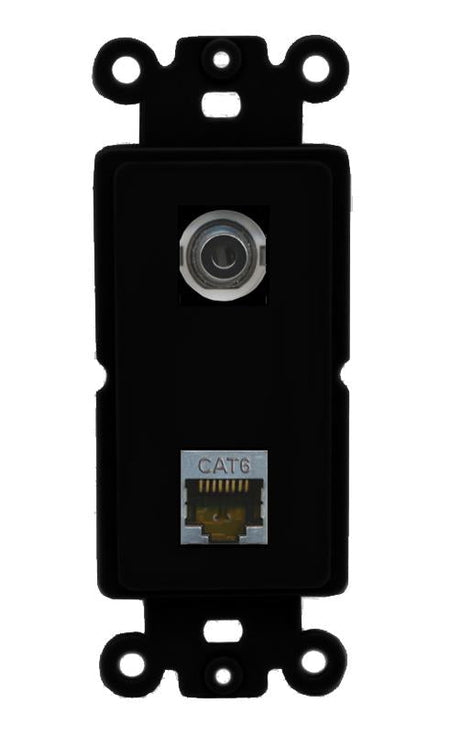 3.5mm CAT6-SHIELDED Wall Plate [Black]