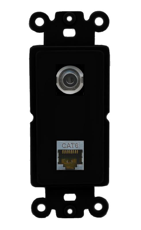 3.5mm CAT6-SHIELDED Wall Plate [Black]