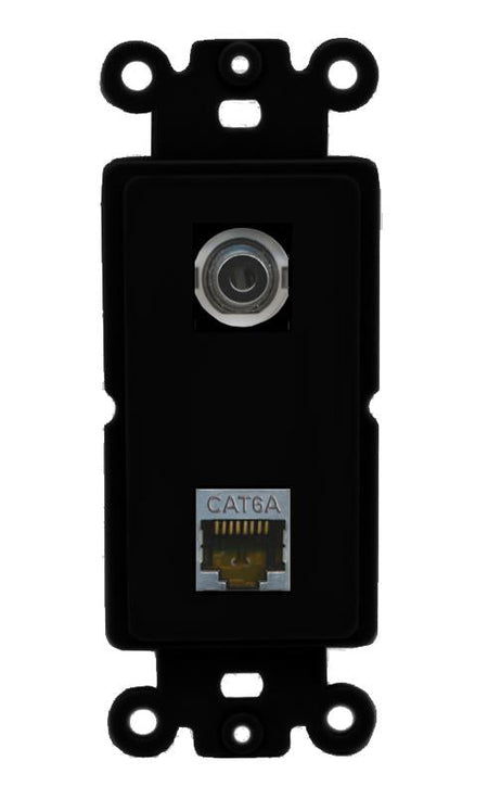 3.5mm CAT6A Wall Plate [Black]