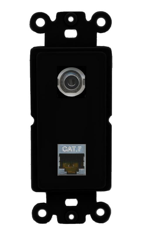 3.5mm CAT7 Wall Plate [Black]