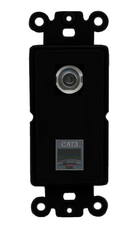 3.5mm PHONE Wall Plate [Black]