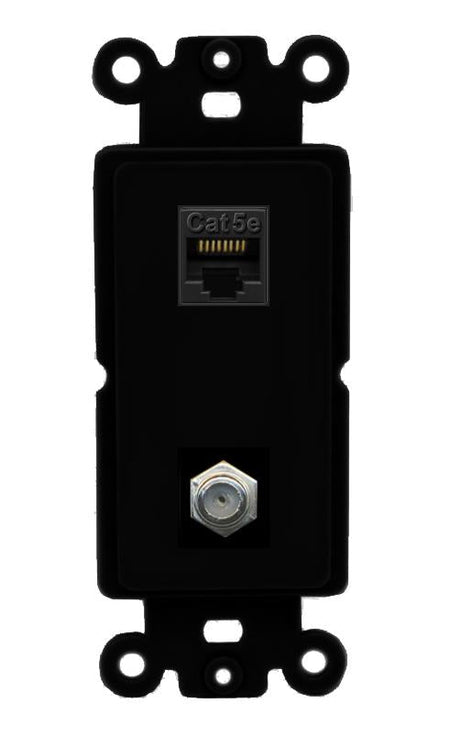 CAT5E COAX Wall Plate [Black]