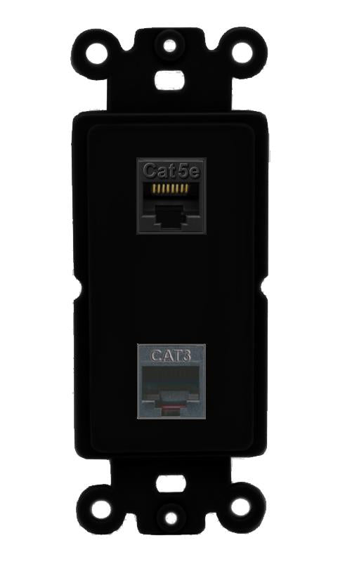 CAT5E PHONE Wall Plate [Black]