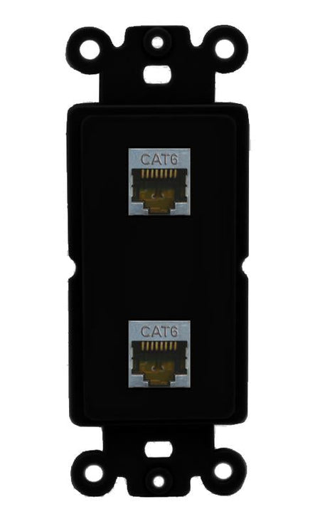 2 CAT6-SHIELDED Wall Plate [Black]
