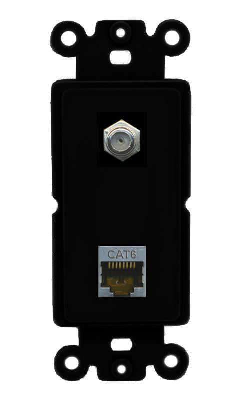CAT6-SHIELDED COAX Wall Plate [Black]