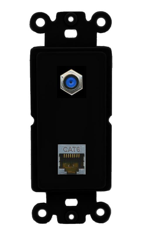 CAT6-SHIELDED F81 Wall Plate [Black]