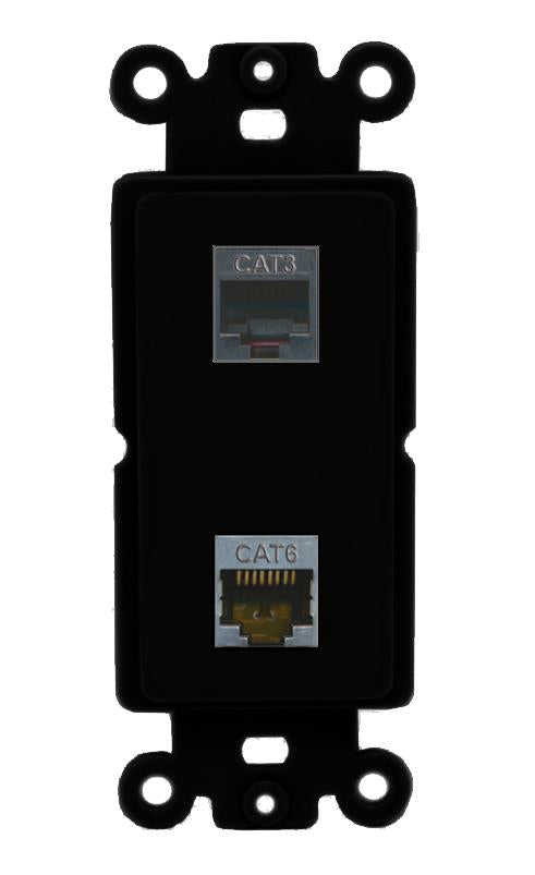 CAT6-SHIELDED PHONE Wall Plate [Black]
