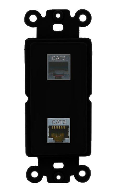 CAT6-SHIELDED PHONE Wall Plate [Black]