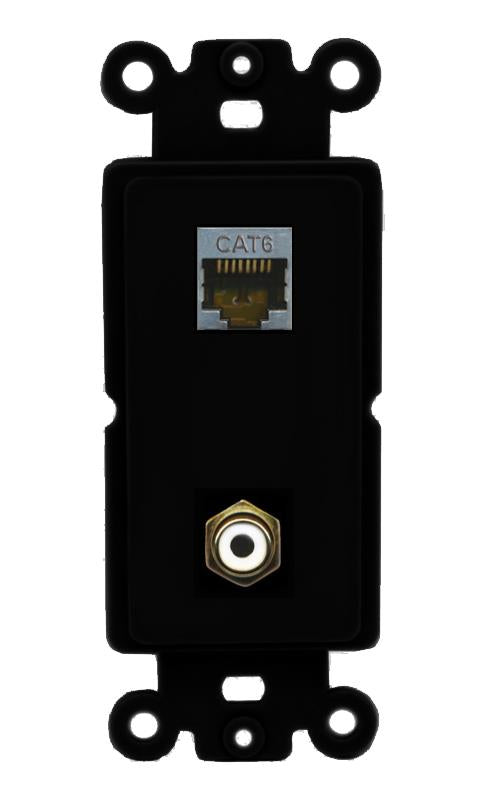 CAT6-SHIELDED RCA-WHITE Wall Plate [Black]