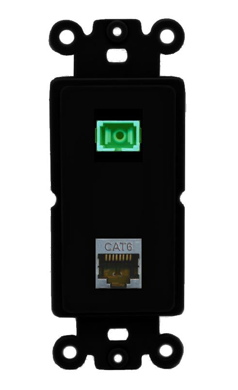CAT6-SHIELDED SC-APC-SX Wall Plate [Black]