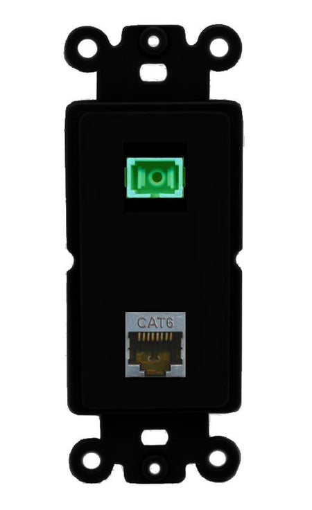 CAT6-SHIELDED SC-APC-SX Wall Plate [Black]