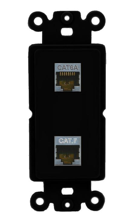 CAT6A CAT7 Wall Plate [Black]