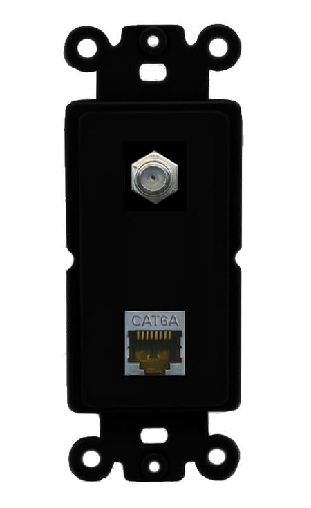 CAT6A COAX Wall Plate [Black]