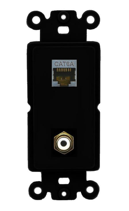 CAT6A RCA-WHITE Wall Plate [Black]