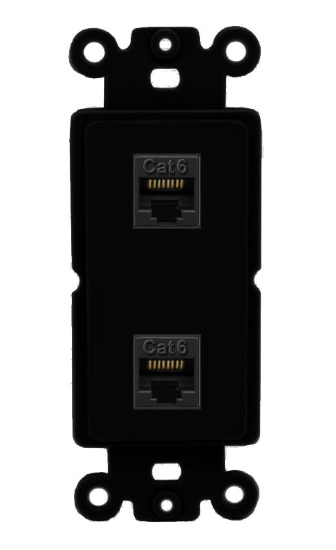 2 CAT6 Wall Plate [Black]