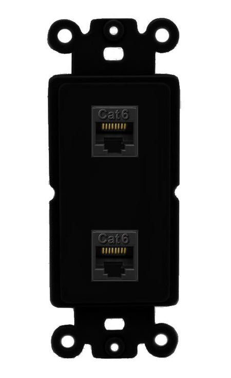 2 CAT6 Wall Plate [Black]