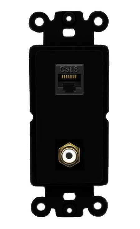 CAT6 RCA-WHITE Wall Plate [Black]