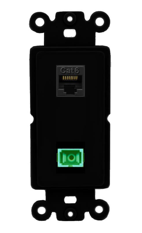 CAT6 SC-APC-SX Wall Plate [Black]