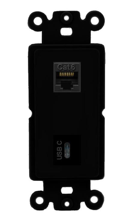 CAT6 USBC Wall Plate [Black]