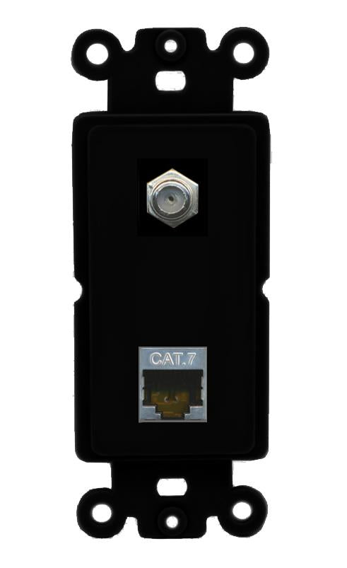 CAT7 COAX Wall Plate [Black]