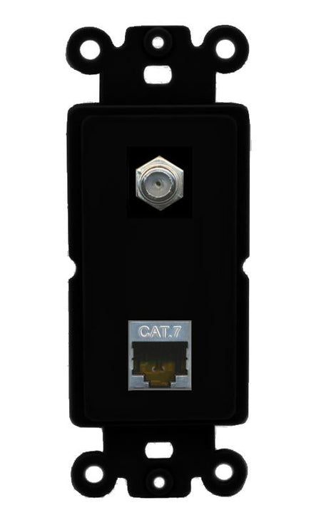 CAT7 COAX Wall Plate [Black]