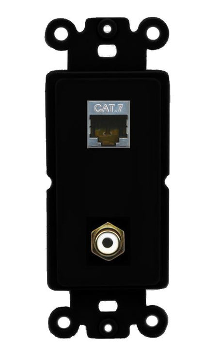 CAT7 RCA-WHITE Wall Plate [Black]